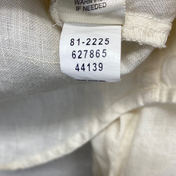 J Jill 100% Linen Button Up Shirt Womens XL Cream Long Sleeve Casual Top - Picture 10 of 10